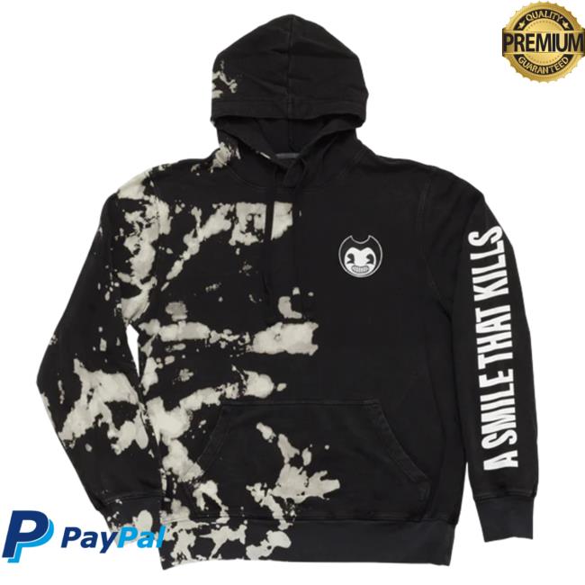 Official Bendy Store Bendy Smile Kills Tie Dye Pullover Hoodie
