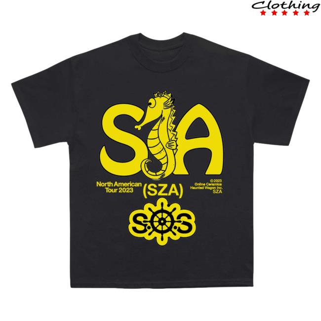 Top Dawg Entertainment Merch Txdxe Clothing Shop Sza Merch Sos Seahorse Tour Shirts Black