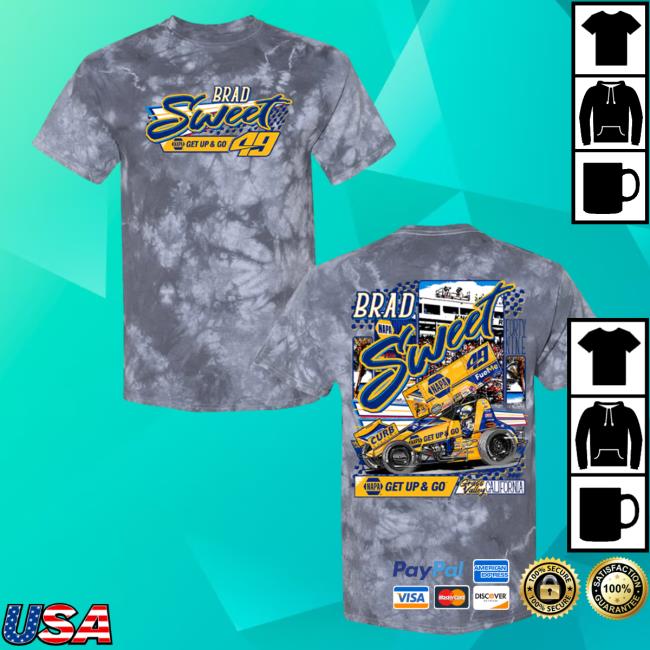 Official Brad Sweet Racing Store Brad Sweet Racing Store Knoxville Nationals Get Up & Go New Shirt Silver Tie Dye