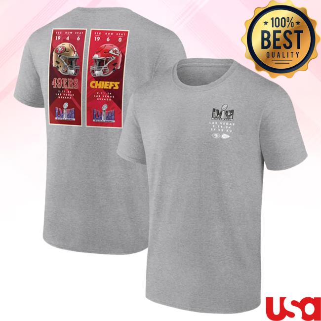 Official Rally House Merch Store RallyHouse Grey 2023 Super Bowl Matchup Ticket Sales Short Sleeve Popover Shirt Rally House Apparel Clothing Shop