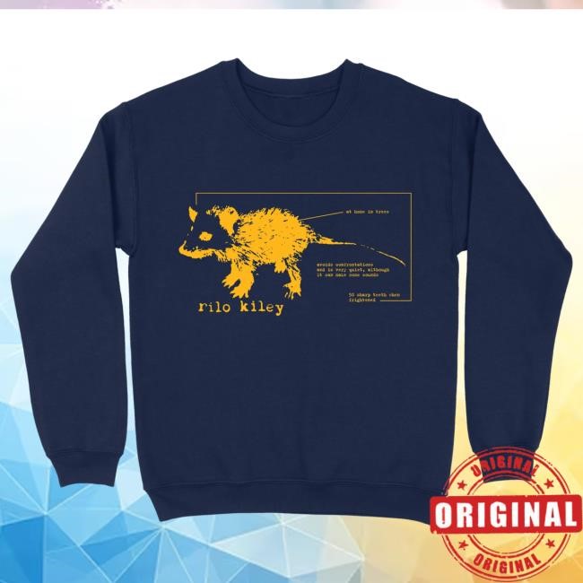 Official Rilo Kiley Merch Schematic Possum Crew Neck