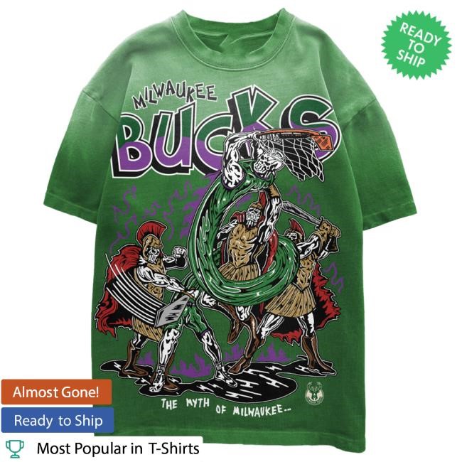 Bucks Myth T Shirt - Faded Green | Warren Lotas Official NBA