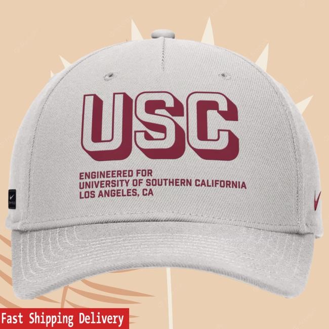 USC Trojans Nike Gray Block Engineered Sideline Rise Pinch Structured Adjustable Hat USC Bookstores Officical