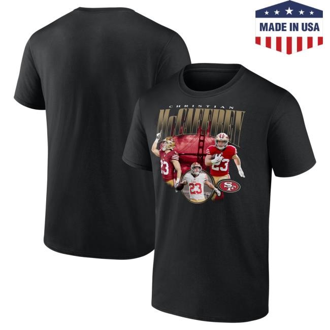 Notorious Christian McCaffrey 49ers NFL Football tee stacked for fan wardrobe