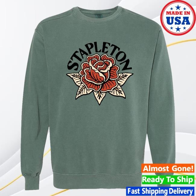 Official Chris Stapleton Merch Store Chris Stapleton Rose Unisex Garment Dyed Pullover Sweatshirt