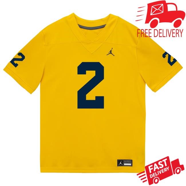 The M Den Michigan Wolverines #2 Shamari Earls Student Athlete Maize Football Jersey Tee