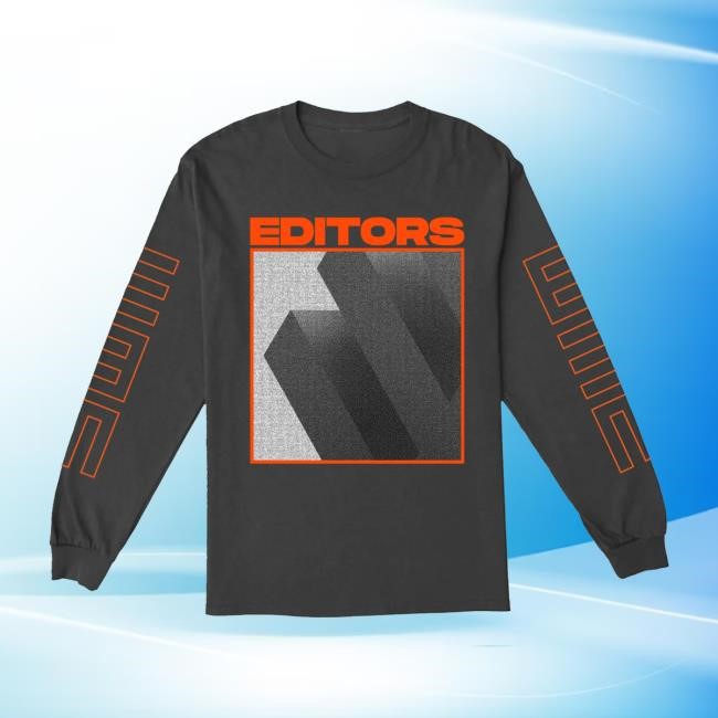 Official Editors Band Merch Store Editors Orange Logo Black L/S Shirt Editors Band
