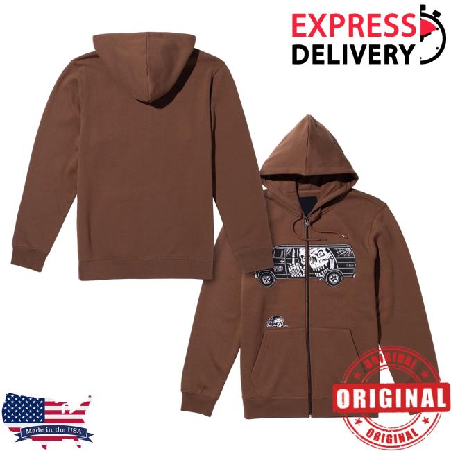 Lurking Class Clothing Stay In Your Lane Zip Up Crewneck Sweatshirt Brown LurkingClass