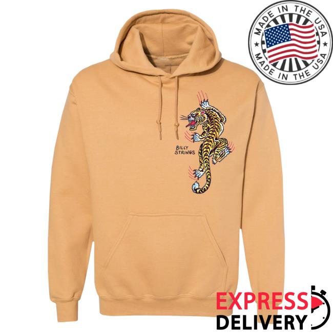 Official Billy Strings Merch Store Shop Billy Strings Old Gold Tiger Hoodie (Julian Bast)