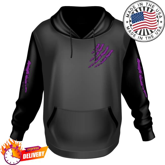 Official 6ix9ine Merch Store Tekashi 6Ix9ine Black Hoodie Tata Claw Purple