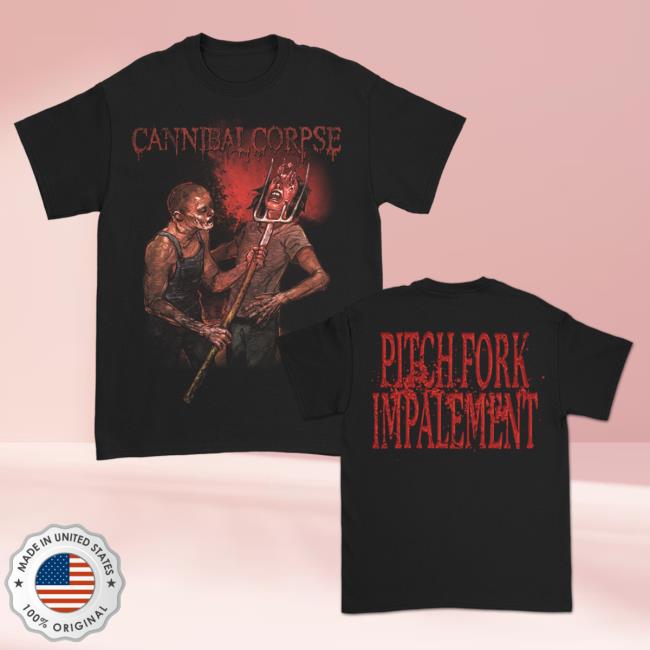 Official Cannibal Corpse Merch Pitch Fork Impalement New Shirt (Black)