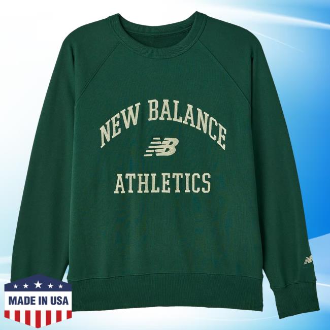 Official Urban Outfitters Apparel Clothing New Balance Athletics Varsity Pullover Sweatshirt Green UrbanOutfitters Store Shop