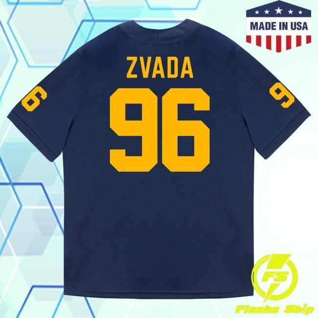 The M Den Michigan Wolverines #96 Dominic Zvada Student Athlete Blue Football Jersey T Shirt