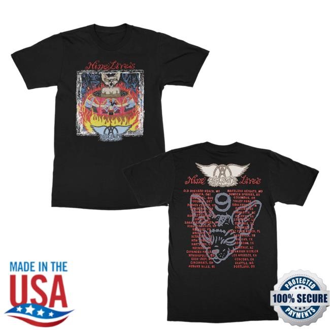 Aerosmith Official Store Nine Lives Tour Shirt 2024 Aerosmith