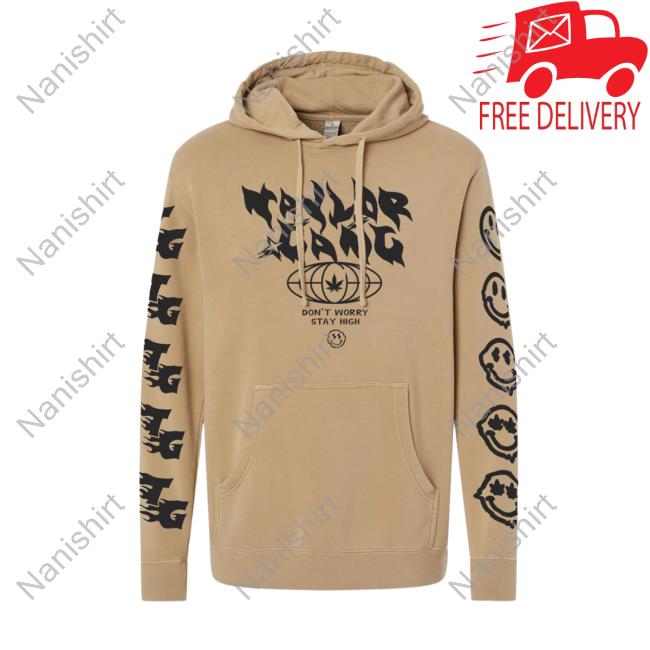 Official Taylor Gang Clothing Store Don't Worry, Stay High Hoodies Tan Taylorgang Merch