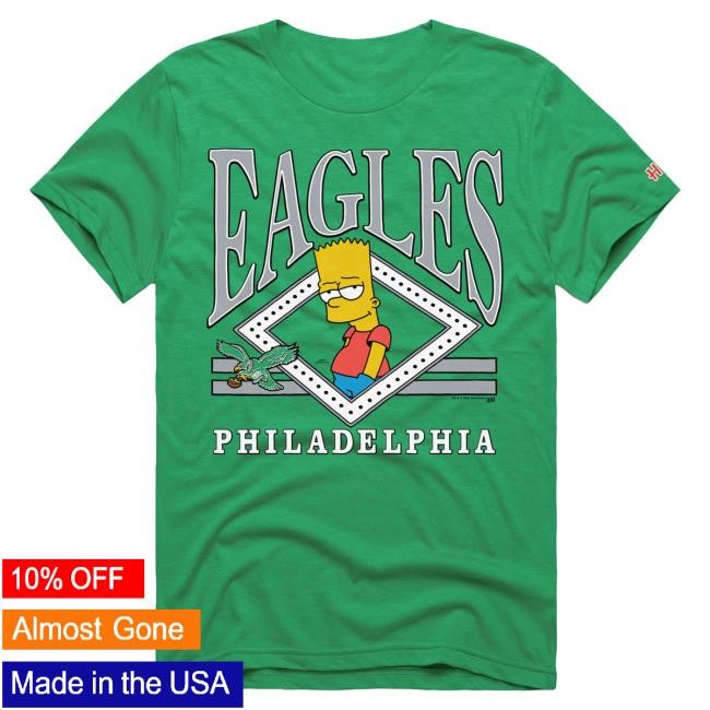 Official Philadelphia Eagles Homage x The Simpsons Youth Tees - Kelly Green