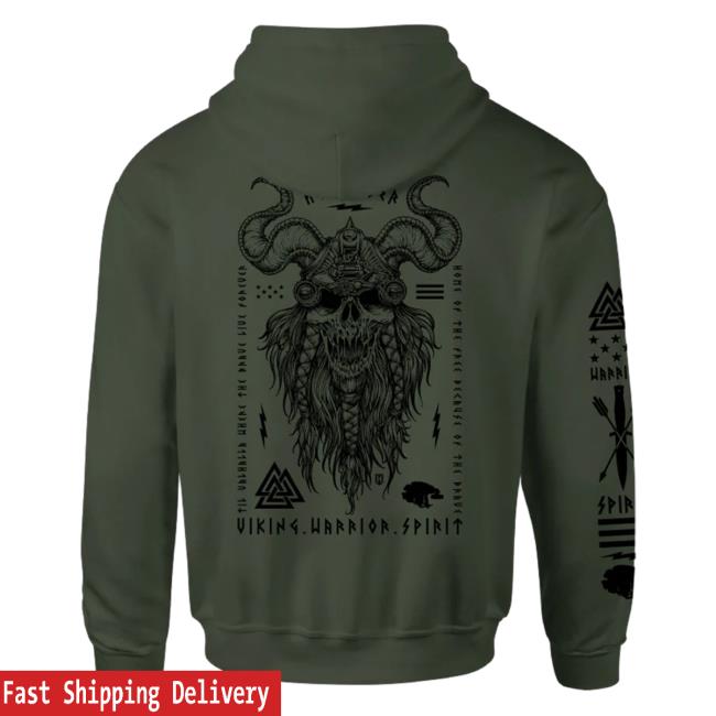 Official Howitzer Clothing Viking Warrior Spirit Brave Attractive Hoodie Surplus Green
