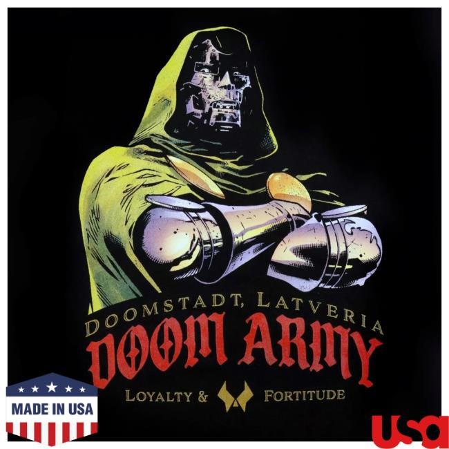 Official Heroes And Villains Merch Store Marvel Doctor Doom Army Forge New Shirt