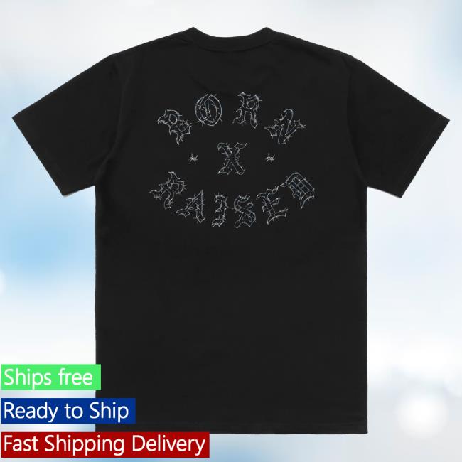 Official Born X Raised Merch Store Shop Barbed Wire Rocker New Shirt: Black BornxRaised