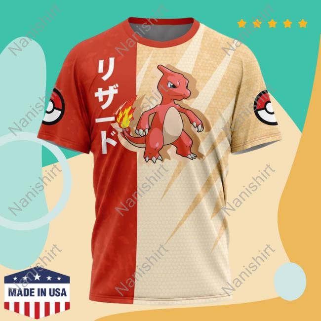 Official Anime Ape Clothing Charmeleon Attack Pokemon Hot Shirt Animeape