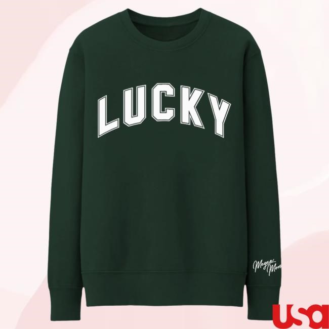 Official Megan Moroney Merch Lucky Varsity Crewneck Sweatshirt