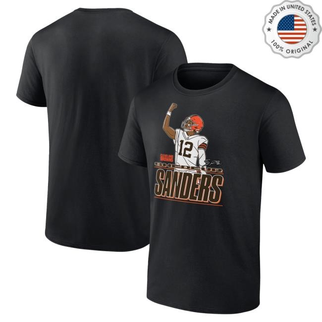 Official Men's Shedeur Sanders Black Cleveland Browns Believe T Shirt