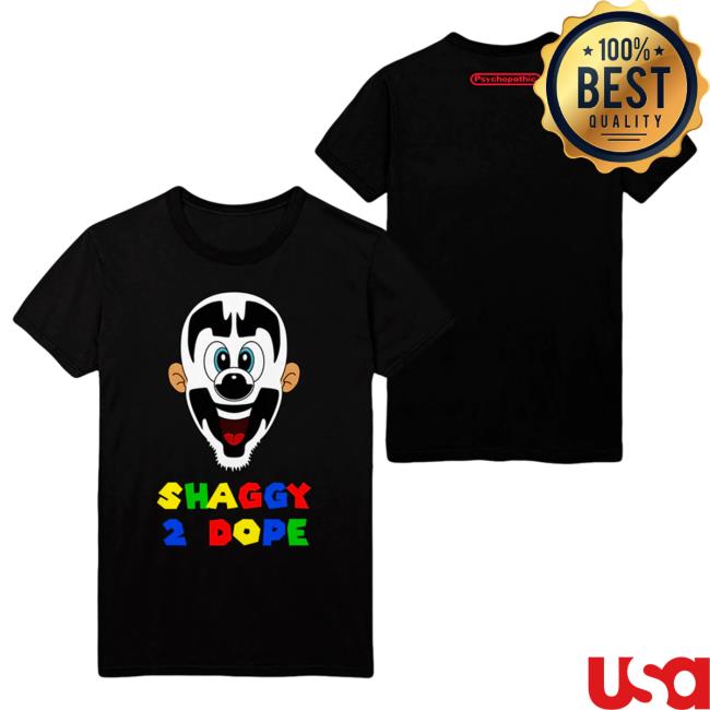 Official Icp Merch Clothing Store Insane Clown Posse Super Shaggy 2 Dope Black New Shirt