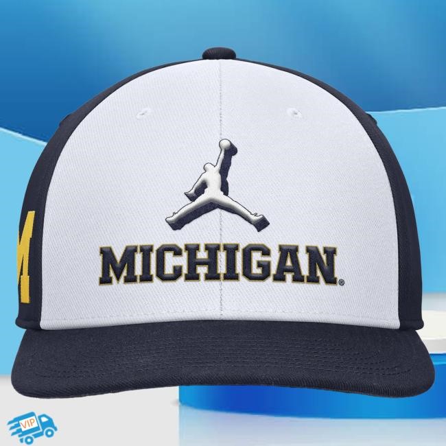 Michigan Wolverines White and Navy Snapback Pro Primetime Hat The M Den Official Shop