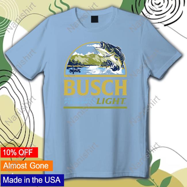Brew City Beer Gear Men's Blue Busch Light Brewed For A Fisherman Crewneck New