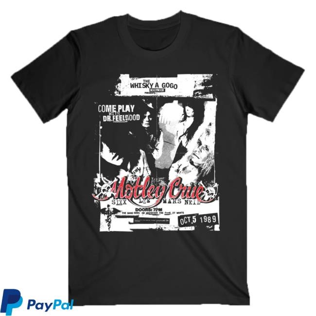 Official Motley Crue Merch Store Mötley Crüe Whisky Handbill Tees