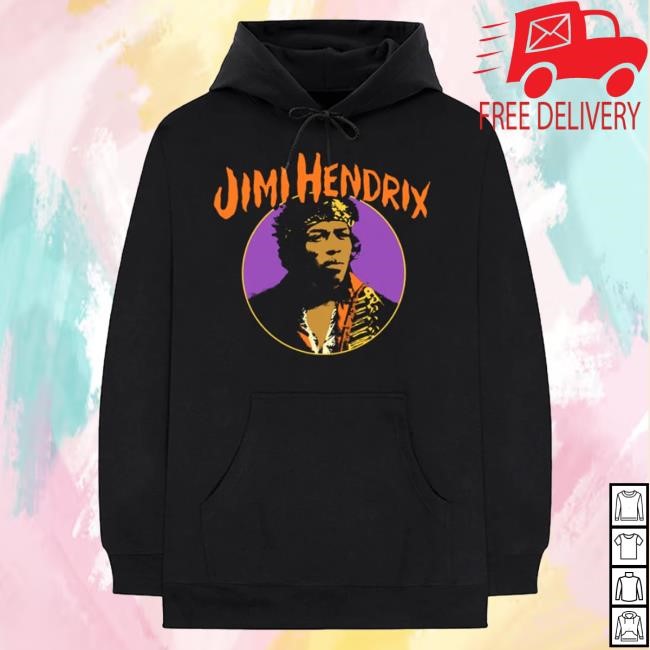 Jimi Hendrix Autumn Photo Black Hooded Sweatshirt