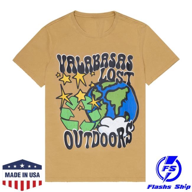 Valabasas Shop Merch "Care Outdoors" Vintage Light Brown Tshirt