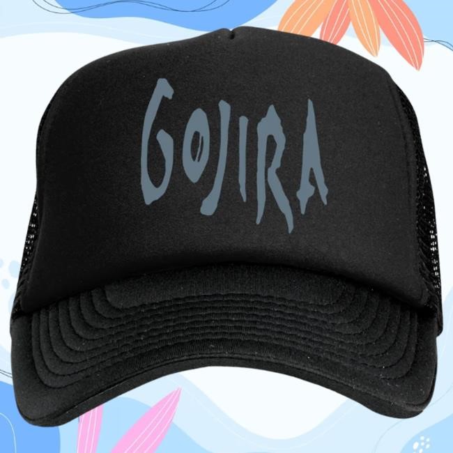 Official Gojira Merch Blue Logo Trucker Hat Black