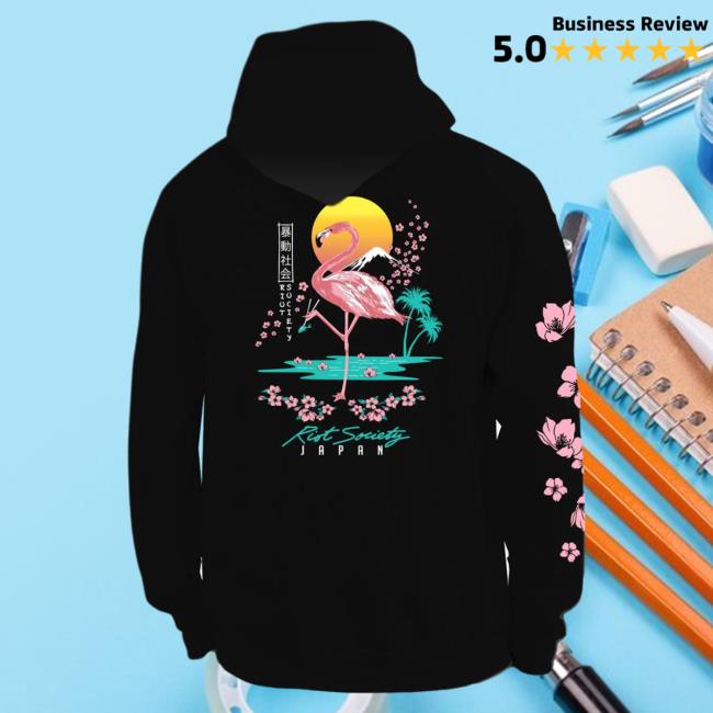 Official Riot Society Merch Store Shop Riot Society Flamingo Blossom 2.0 Popover Sweatshirt RiotSociety Apparel Clothing