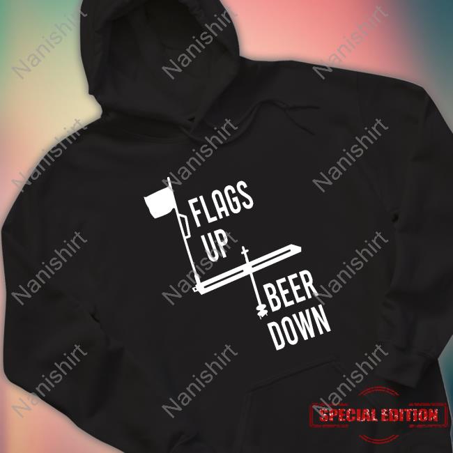 Official Flags Up Beer Down Long Sleeve Tee