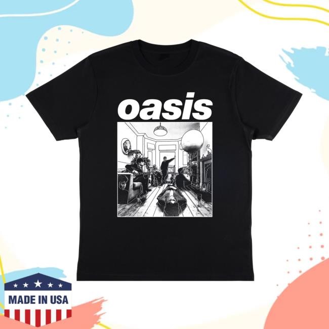 Oasis Merch Definitely Maybe Artwork Tee Shirt Black Oasis Shop