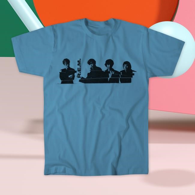 Official R.E.M. Merch Store Chronic Town Band New Shirt (Aqua)