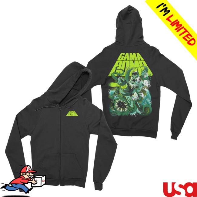 Official Night Shift Store Shop Gama Bomb - Snowy Vs The Kraken Zip Up Hood Nightshift Merch