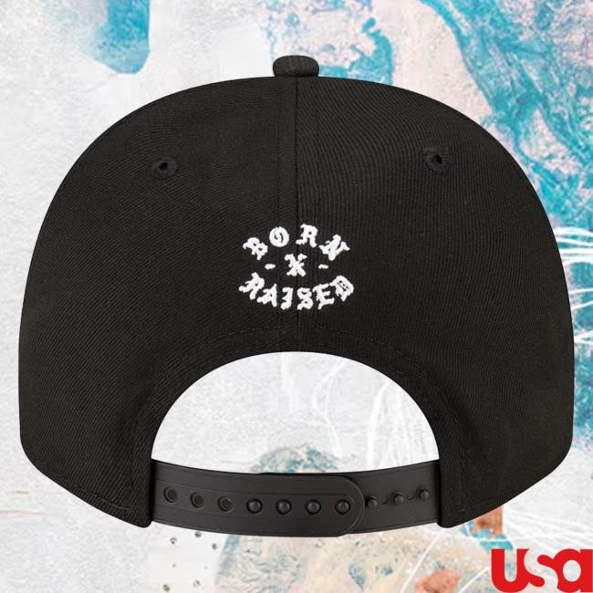 Official Born X Raised + Saints Pro Script A-Frame Snapback Cap: Black NFL 2025 Kickoff