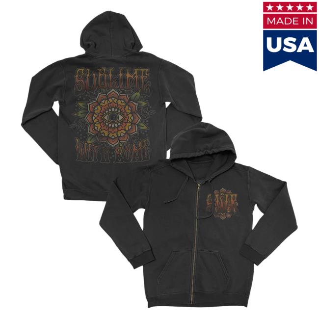 Sublime With Rome Traditional Flower Zip Up Pull Over Hoodie SublimewithRome