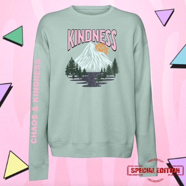 Official Chaos And Kindness Store Kindness Rises Crew neck Sweatshirt Dusty Blue