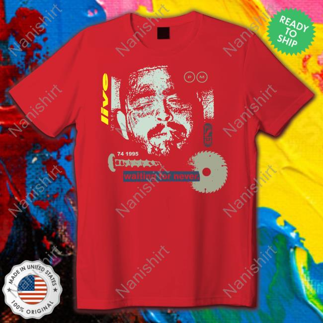 Official Post Malone Merch Waiting For Never Crewneck Sweatshirt