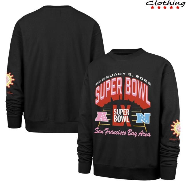 Graphic Stoney Clover Lane NFL Super Bowl LX Fleece Crewneck Style