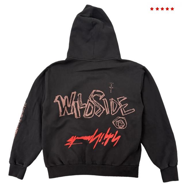 Official Travis Scott Merch Store Shop Travis Scott CJ X YOHJI YAMAMOTO WILDSIDE Hooded Sweatshirt TravisScott