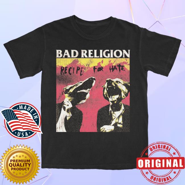 Official Kings Road Merch Store Bad Religion Distressed Recipe For Hate Popover Shirt (Black) BadReligion Kings Road Shop