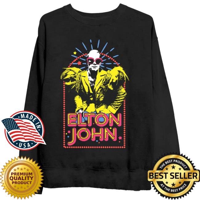 Elton John Distressed Photo Sparkle Crewneck