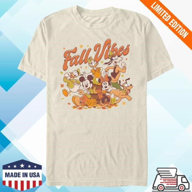 Official Disney Store Mickey Mouse and Friends ''Fall Vibes'' Tees for Adults Official Disney Merch Store Mickey Mouse and Friends ''Fall Vibes'' Tshirt for Adults