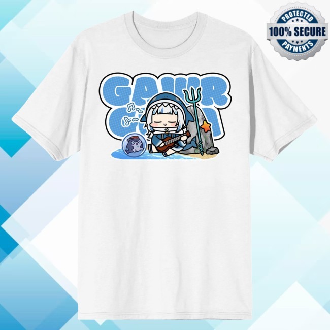 Official Bioworld Gawr Gura Beach Scene Tee Shirt - Bioworld Store