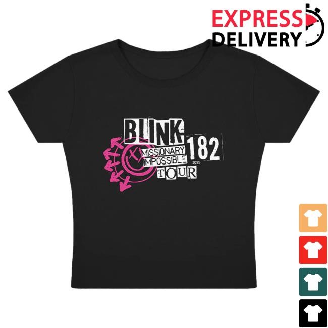 Official Blink 182 Merch Blink-182 Missionary Impossible Tour Women's Crop Top Shirt