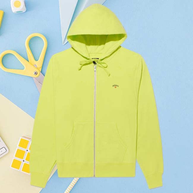 Official Noah Merch Store Lightweight Zip-Up Hooded Sweatshirt Lime Noah Clothing Shop Apparel